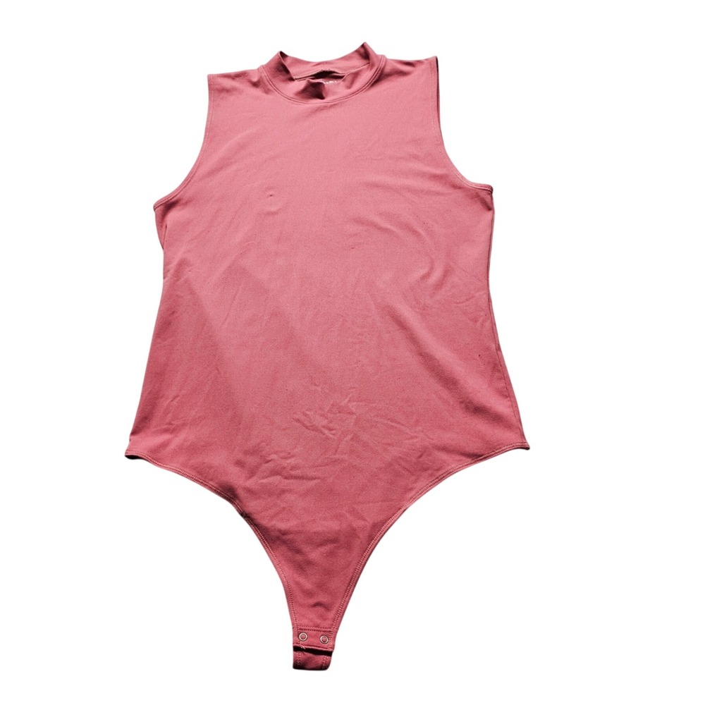 Abercrombie & Fitch Mock Neck Sleeveless Bodysuit Rose Pink Womens M Soft A&F